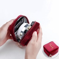 ベルベット刺繍のポータブル口紅バッグ、ジュエリー収納バッグ、ファンデーション化粧品バッグ、多機能ミニ小銭入れ