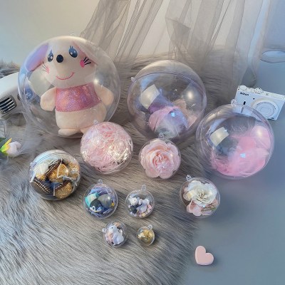 透明 3-20 センチメートルお祭り装飾ボールアクリルプラスチックボール中空 diy クリスマス美容卵不滅の花のおもちゃ