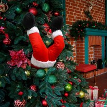 クリスマスツリーの装飾ぬいぐるみドアの装飾サンタエルフの足クリスマス装飾家の装飾品