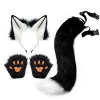 ハロウィンスーツ動物の爪模擬ぬいぐるみキツネの耳ヘッドバンド動物の耳としっぽcosアクセサリー