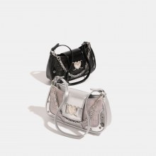 ガーリースタイルニッチ脇バッグ2024新作クロコダイル柄上質な質感ワンショルダークロスボディハンドバッグ
