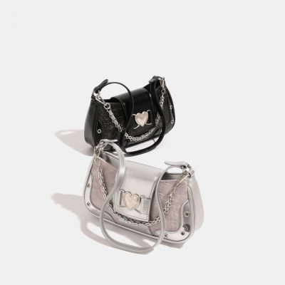 ガーリースタイルニッチ脇バッグ2024新作クロコダイル柄上質な質感ワンショルダークロスボディハンドバッグ