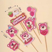 イチゴクマインスタイル子供の誕生日ケーキデコレーション漫画かわいい装飾品インターネット有名人韓国レトロカードプラグイン
