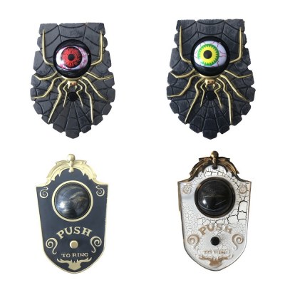ハロウィン片目のドアベルアマゾンの最もホットなスパイダードアベルホラー発光音装飾おもちゃ