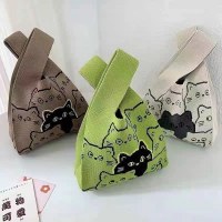 新しい女性の手作りウールニットバッグ、女性のハンドバッグ、トートバッグ、ファッショナブルなポータブルストレージバッグ、ギフトバッグ