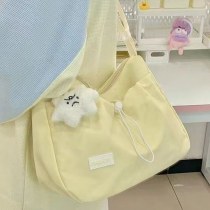和風インスタイルのインターネットセレブ女性用クロスボディバッグ、小さくて新鮮なソリッドカラーのフォレストスタイルの多目的 ショルダーバッグ 、授業用、本用、通勤用バッグ。