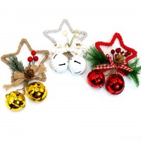 クリスマス五芒星ベルアクセサリーペンダント DIY クリスマスツリー吊り下げ弓ベル窓小道具