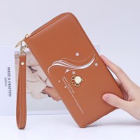 新しい財布レディースロングシンプルでファッショナブルなジッパーバッグは携帯電話を収納できますクラッチバッグマザーバッグ大容量財布