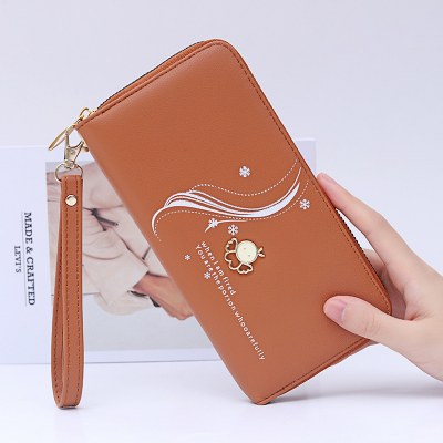新しい財布レディースロングシンプルでファッショナブルなジッパーバッグは携帯電話を収納できますクラッチバッグマザーバッグ大容量財布
