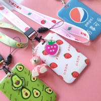 韓国のクリエイティブフルーツアボカドイチゴカードホルダーパーソナライズされた漫画バスカードホルダー荷物タグ学生食事カード