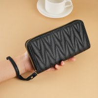 女性用マカロン刺繍財布、ショートスタイル、ロングスタイル、ヨーロッパとアメリカのライトラグジュアリー、小さな香り、手持ちジッパーレディースウォレット