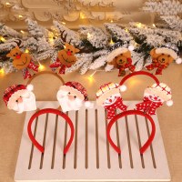 新しいクリスマス装飾、レトロな格子縞の布、高齢者用の春のヘアフープ、お祭りの雰囲気の装飾用品、クリスマスヘッドボタン