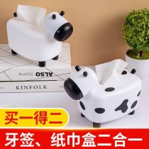 ふくらはぎ装飾ティッシュボックス多機能クリエイティブ漫画紙つまようじボックスデスクトップ収納ティッシュボックス