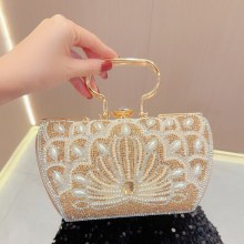新しいレトロなハンドバッグ、バーパーティー、結婚式、誕生日パーティーバッグ、ハンドバッグ、ダイヤモンドがちりばめられたクロスボディディナーバッグ