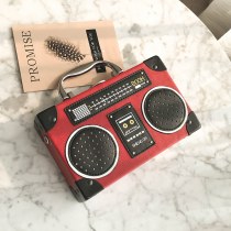 新しいクロスボディバッグ、パーソナライズされたラジオ小型ボックスバッグ、ショルダーバッグ、 韓国 語版テープレコーダーボックスバッグ、レディースバッグ