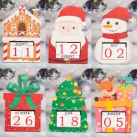 新しいクリスマスオーナメント木製クリスマスデコレーションカウントダウン木製カレンダー装飾オーナメント