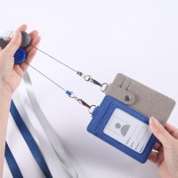 多機能ワークバッジレザードキュメントホルダーワークバッジ工場バッジ校章カードホルダー伸縮ストラップ