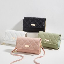 二層刺繍携帯電話バッグ、レディースバッグ、新しいダイヤモンドリップスティックバッグ、小さなフレグランススタイルショルダーバッグ、レディースクロスボディバッグ