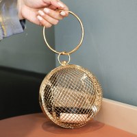 テニスバッグポータブルメタルイブニングバッグ女性の化粧品バッグイブニング宴会バッグ