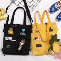 キャンバスバッグレディースクロスボディキャンバスバッグニッチトートバッグインショルダーバッグ多用途学生個別指導トートバッグ