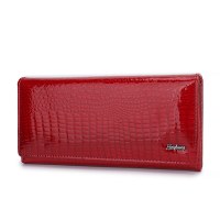熱い販売磁気バックルファッション女性の本革財布パテントレザークロコダイルパターン牛革クラッチバッグ女性の小銭入れヨーロッパとアメリカ