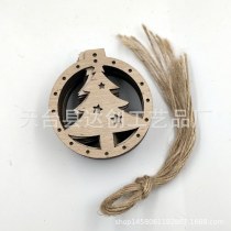 レトロなクリスマス装飾木製ペンダント11個、桐材ボード、ホリデーデコレーションアクセサリー、麻紐付きパック10個。