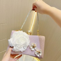 新しい絶妙なパールフラワーバッグクロスボディイブニングバッグニッチハンドバッグクラッチバッグ宴会ドレスバッグ