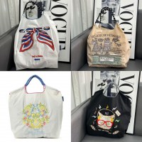 日本のマカロン刺繍ショッピングバッグニッチナイロンハンドバッグ環境に優しいバッグ新しい布バッグ