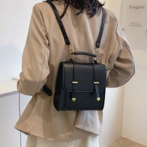 シンプルなJKスタイル女の子春オールマッチカジュアルバックパック日本製PUレザースクエアハンドバッグ多機能クロスボディバッグ