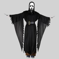スクリームブラックマントマント仮面舞踏会ホラーゴーストゴーストコスチュームハロウィンパーティーパロディーマスク