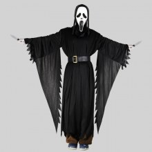 スクリームブラックマントマント仮面舞踏会ホラーゴーストゴーストコスチュームハロウィンパーティーパロディーマスク