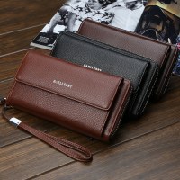 新しいバレルリーメンズ財布コントラストカラーロング大容量ジッパーマルチカードスロットハイエンドクラッチバッグ