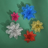 新商品 8-10-14 金粉中空フラワー クリスマスツリー カラフルスノーフレーク 手作りパーティーシーン