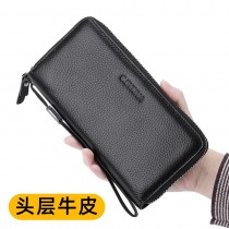 新品 メンズ 財布 長財布 本革 ファスナー財布 第一層 牛革 ビジネス クラッチ 大容量財布