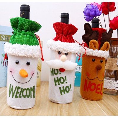 新しいクリスマス 帽子 装飾老人ワインボトルバッグ赤ワイン包装袋雪だるまテーブルバー用品卸売