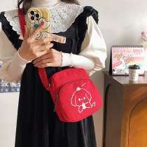 女性のための春の小さなバッグ日本のかわいいプリント女子学生ショルダーバッグ 韓国 語バージョン多目的カジュアルキャンバスバッグ