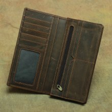 メンズ長財布二つ折り本革純一層牛革財布レトロ財布