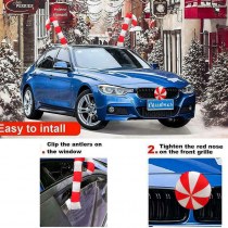 クリスマスの車の装飾、車の屋根の装飾、クリスマスの松葉杖と枝角、創造的なパーソナライズされた車の装飾、ペンダント