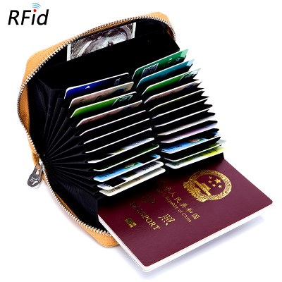 オルガンカードバッグ メンズ パスポートバッグカード財布財布本革多機能女性の盗難防止 rfid カードホルダー