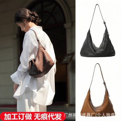 牛革脇の下万能カジュアルショルダー通勤バッグ本革お団子バッグ女性用
