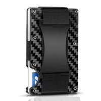 カーボンファイバーカードホルダー RFID 盗難防止メタルカードホルダーメンズシンプルなマネークリップ財布