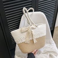 大容量織りファッショナブルな気質の優しいハンドバッグ夏の新しいスタイルのシングルショルダー脇の下バッグトートバッグ