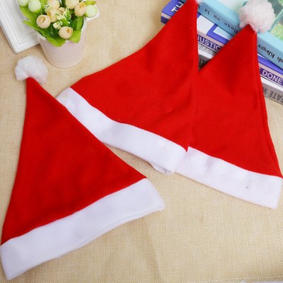 クリスマスデコレーション クリスマスレッド 起毛プラッシュエッジ 大人と子供用の クリスマスハット クリスマスハット