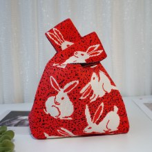 ハンドバッグ レディース ニットハンドバッグ 日本と韓国スタイル ハンドヘルド カジュアル トートバッグ 漫画 学生 デイリー 通勤バッグ