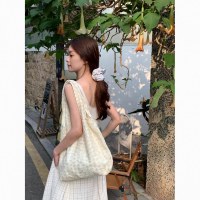 キャンバスバッグデザイン新しい夏バッグシンプルな妖精の花レースショルダーバッグベストバッグ