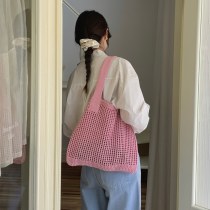 新しい ニット バッグレトロメッシュ中空ハンド ニット バッグ卸売ウールハンドヘルドショルダーバッグショッピングバッグ
