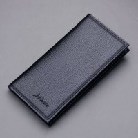長財布、超薄型メンズ財布、複数のカードスロット、ソフトレザー、小石模様、シンプルなメンズ財布