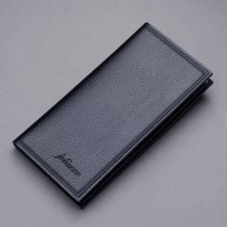 長 財布 、超薄型メンズ 財布 、複数のカードスロット、ソフトレザー、小石模様、シンプルなメンズ 財布