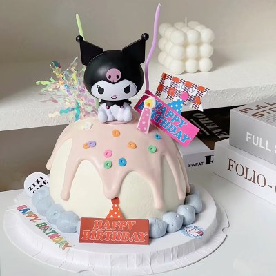 ly インターネット有名人漫画かわいいクロミケーキデコレーションオーナメント女神ガールガールリトルプリンセス誕生日ドレス挿入