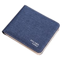 キャンバス財布メンズショート超薄型ジッパー財布学生トレンディなファッションカードホルダー財布